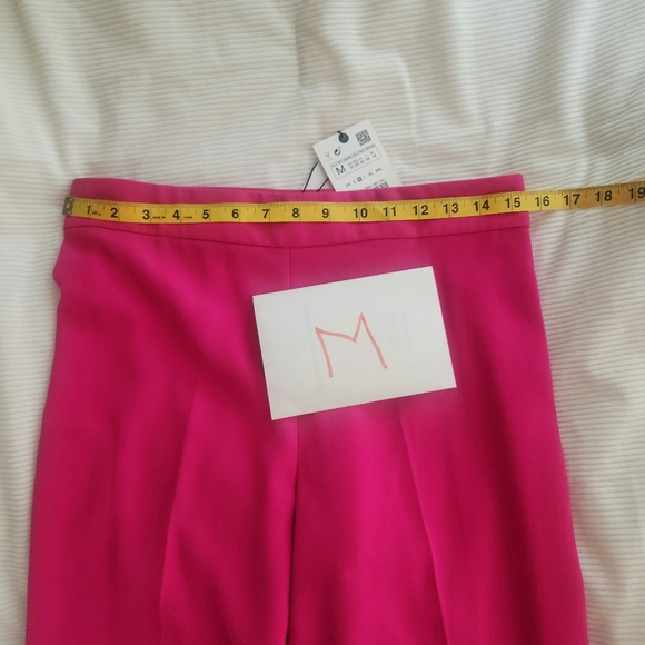 Zara Co-ord Set tuxedo collar blazer + Pants Zw Collection neon fuschia sz M NWT - Picture 12 of 16